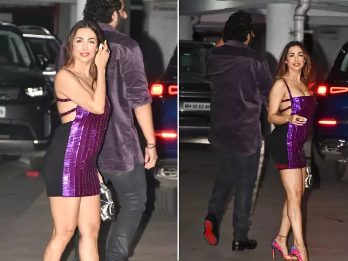 Malaika Arora and Arjun Kapoor's Fashionable Entrance at Party Causes Stir with Backless Dress and Braless Look